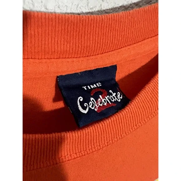 Vintage Halloween Tee by Time 2 Celebrate size XL orange pumpkins bats moon - Picture 3 of 5